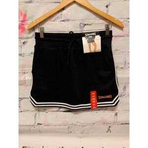 Spalding Women's Athletic Skort Black White Striped Sz XS NWT